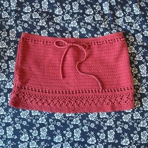 American Eagle Outfitters Pink Crochet Tube Top